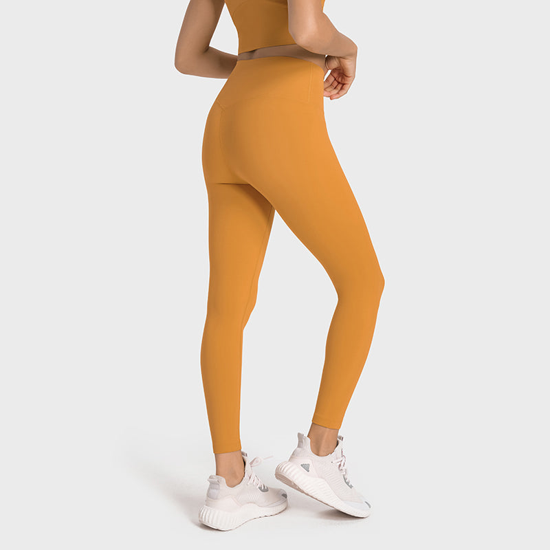 High-Waisted Peach Butt-Lifting Yoga Leggings — No Front Seam, Tummy Control & Nude-Feel 7/8 Workout Pants