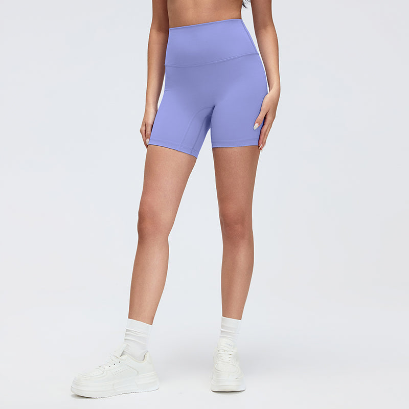 Nude-Feel No Front Seam Yoga Shorts — Ultra-Stretch Quick-Dry Sculpting Workout Shorts for Women