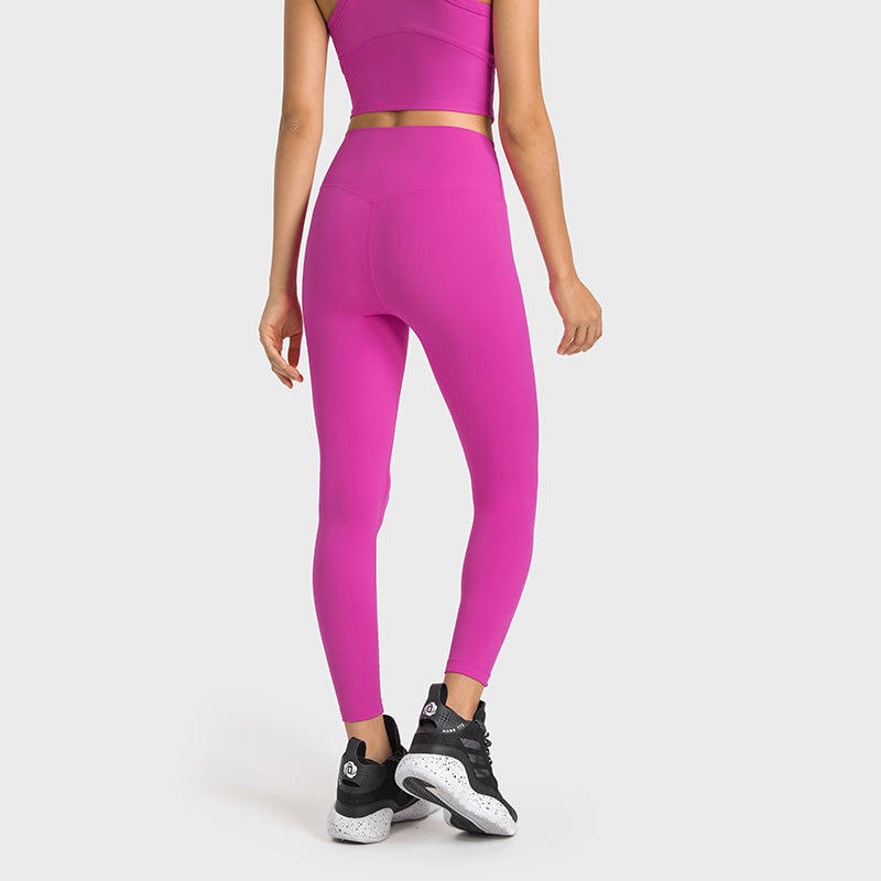 High-Waisted Peach Butt-Lifting Yoga Leggings — No Front Seam, Tummy Control & Nude-Feel 7/8 Workout Pants