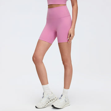 Nude-Feel No Front Seam Yoga Shorts — Ultra-Stretch Quick-Dry Sculpting Workout Shorts for Women