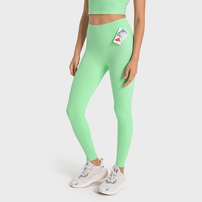 High-Waisted Peach Butt-Lifting Yoga Leggings — No Front Seam, Tummy Control & Nude-Feel 7/8 Workout Pants
