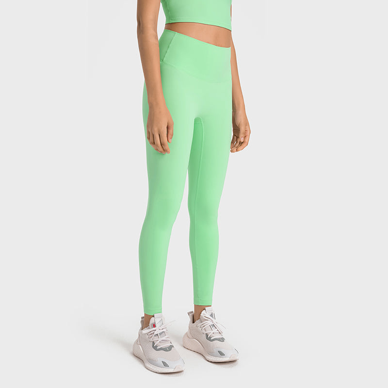 High-Waisted Peach Butt-Lifting Yoga Leggings — No Front Seam, Tummy Control & Nude-Feel 7/8 Workout Pants
