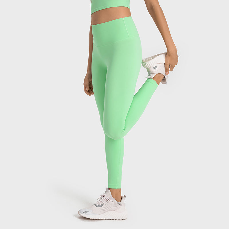 High-Waisted Peach Butt-Lifting Yoga Leggings — No Front Seam, Tummy Control & Nude-Feel 7/8 Workout Pants