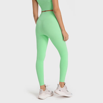 High-Waisted Peach Butt-Lifting Yoga Leggings — No Front Seam, Tummy Control & Nude-Feel 7/8 Workout Pants