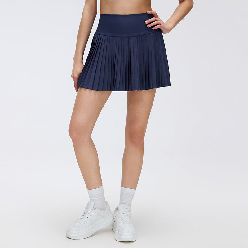 Pleated Tennis Skirt with Built-In Shorts — Cooling Fabric, High-Waist Tummy Control & Anti-Exposure Design