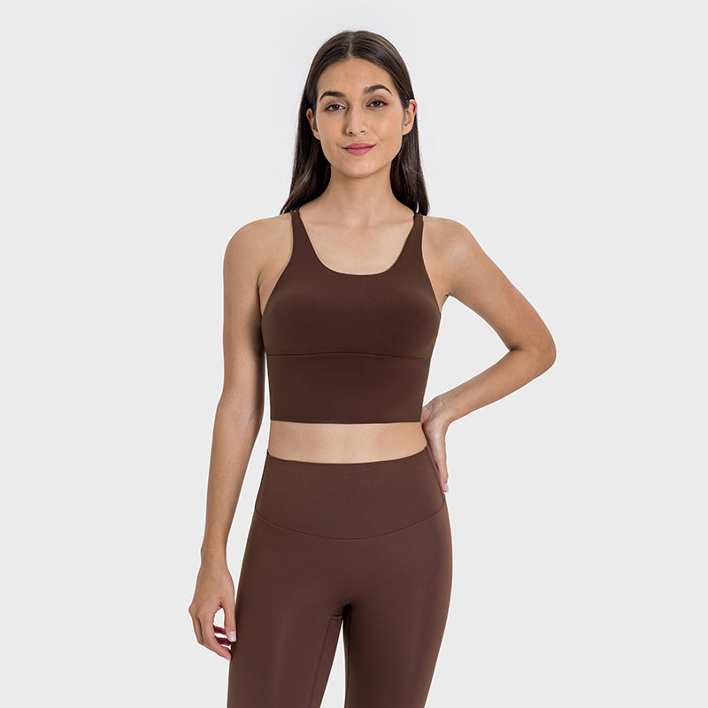 Racerback Sports Bra Tank Top — Breathable Yoga & Gym Crop Top with Open Back