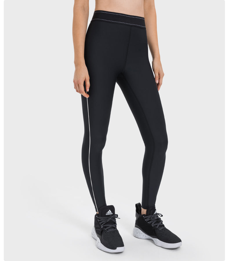High-Waisted Contrast Color Sculpting Leggings — Nude-Feel Butt-Lifting & Tummy-Control Yoga Pants