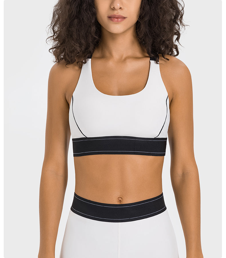 High-Support Adjustable Strappy Sports Bra — Anti-Shock & Contoured Fit for Gym, Running, and Yoga
