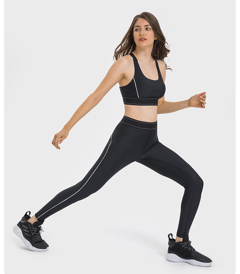 High-Support Adjustable Strappy Sports Bra — Anti-Shock & Contoured Fit for Gym, Running, and Yoga
