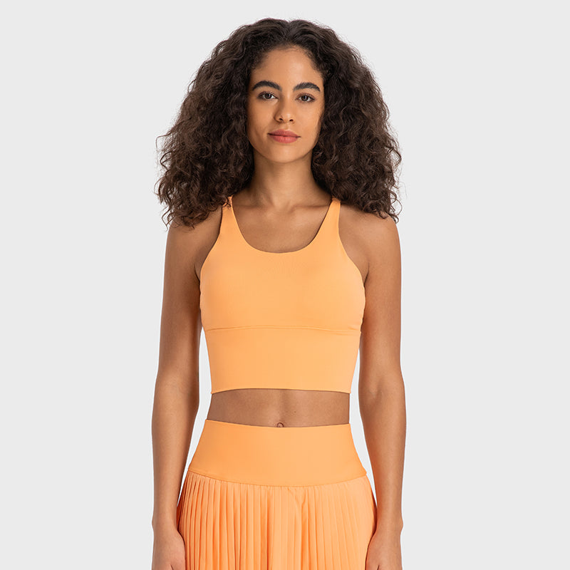 Racerback Sports Bra Tank Top — Breathable Yoga & Gym Crop Top with Open Back